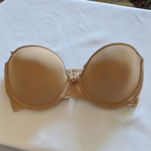 b. tempt'd Strapless Picot-Trimmed Bra